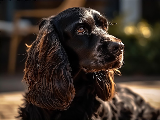 Ilustración generativa de ai de un Cocker Spaniel inglés en el estudio