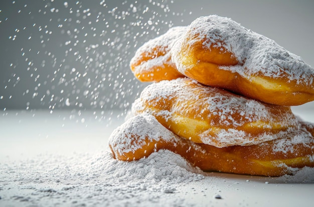 Foto ilustración generativa de ia de deliciosos buñuelos