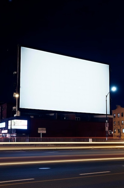 Ilustración generativa de IA de una gran cartelera en la ciudad anunciando publicidad
