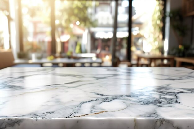 Foto ilustración generativa de ia de una mesa vacía de mármol de colores
