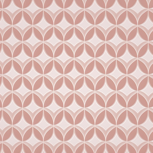 Ilustración generativa de IA de papel tapiz sin costuras con patrón geométrico simple rosa y blanco