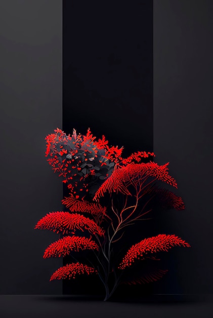 Ilustración generativa de IA de papel tapiz de diseño gráfico mínimo para un estudio de diseño gráfico en un color de fondo de carbón
