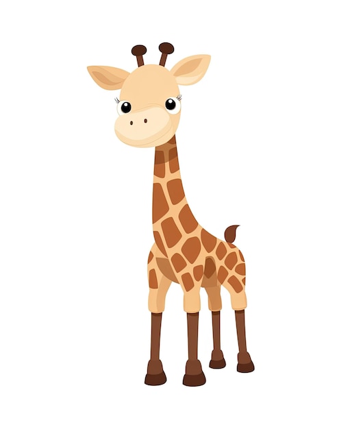 Ilustración de una girafa bebé linda Personaje de dibujos animados Vector