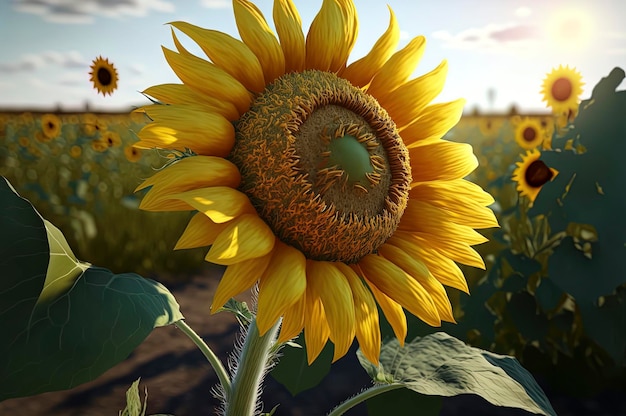 Ilustración de girasol de belleza