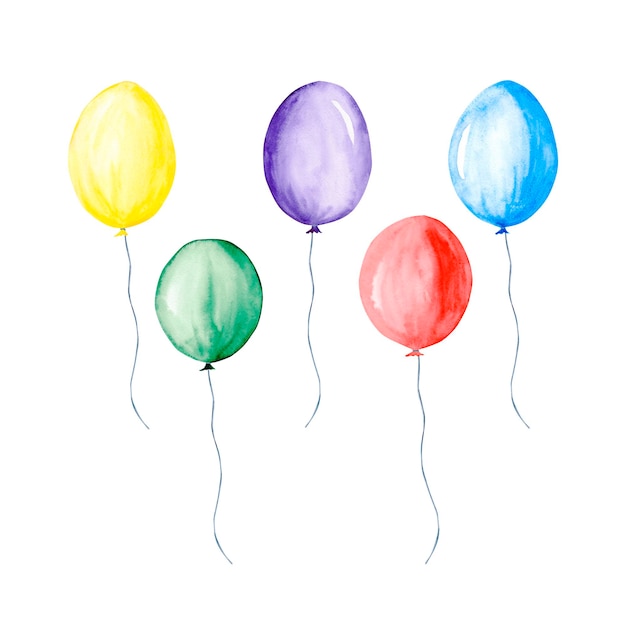 Ilustración de globos Los globos están hechos en técnica de acuarela para su diseño