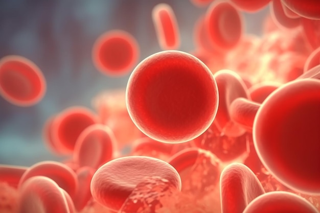 Una ilustración de glóbulos rojos en un glóbulo.