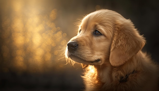 Ilustración de golden retriever por IA generativa