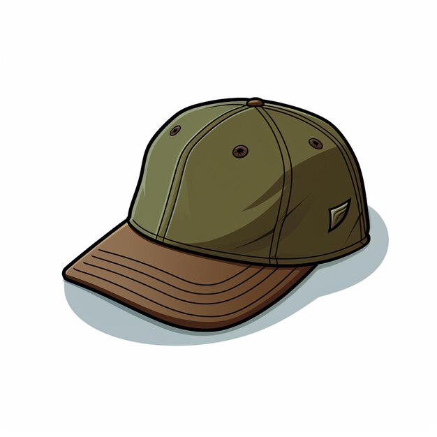 Ilustración de una gorra de béisbol con una visera marrón