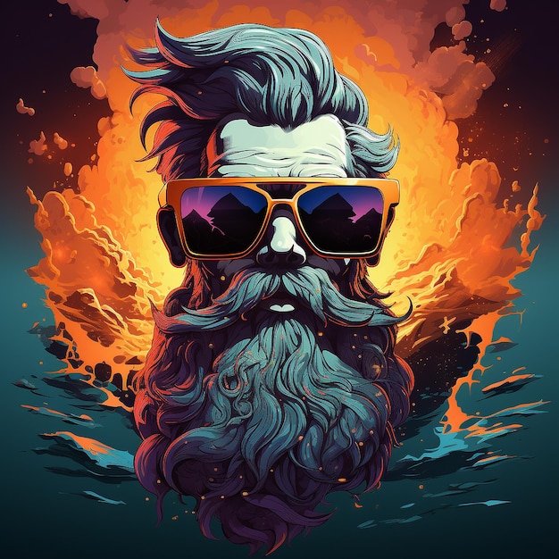 Ilustración gráfica nerd hipster