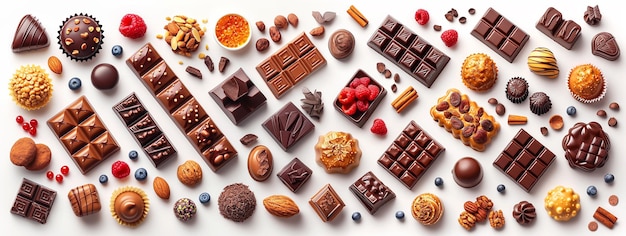 Ilustración de gran formato de chocolates variados