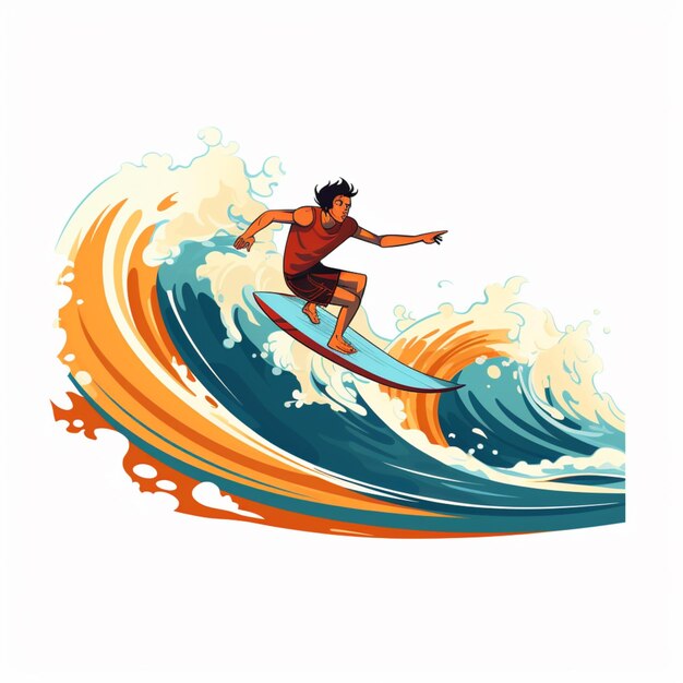 Ilustración gratuita de arte vectorial de surf