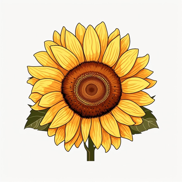 Ilustración gratuita de clipart de girasol vectorial