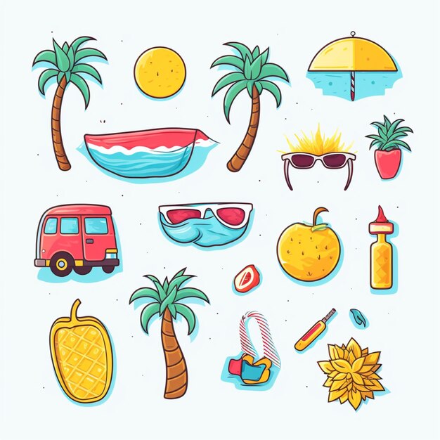 Foto ilustración gratuita de clipart de verano vectorial