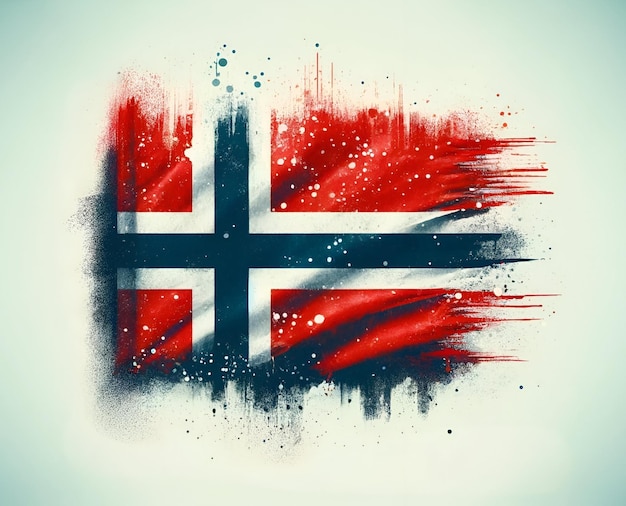 Ilustración grunge de la bandera noruega para el día de la constitución de mayo