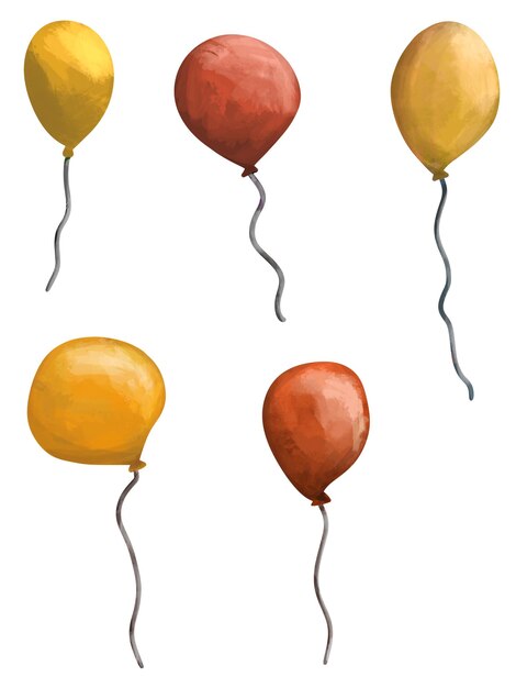 Ilustración de un grupo de globos globos de cumpleaños Ilustración vectorial de un Grupo de globos