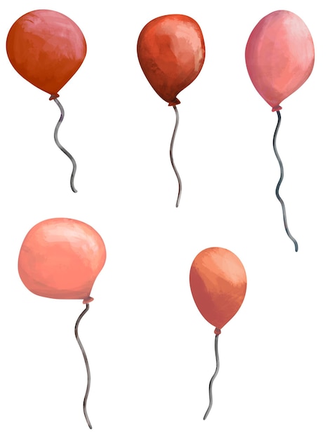 Ilustración de un grupo de globos globos de cumpleaños Ilustración vectorial de un Grupo de globos