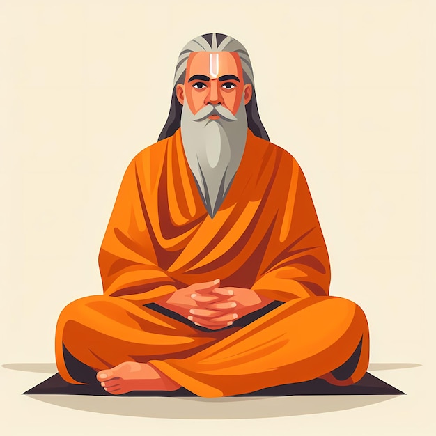 Ilustración para Guru Purnima en estilo plano