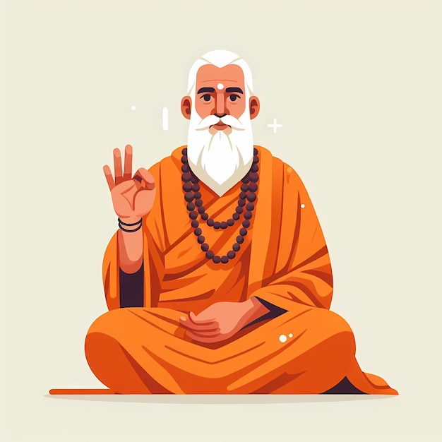 Ilustración para Guru Purnima en estilo plano