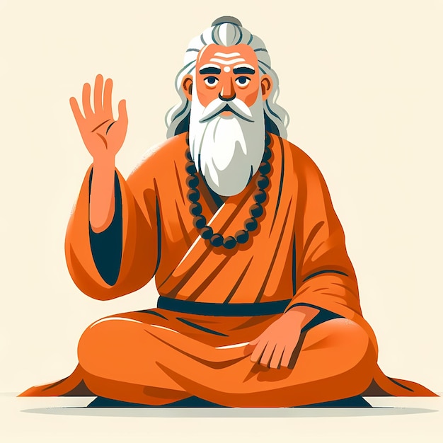 Ilustración para Guru Purnima en estilo plano