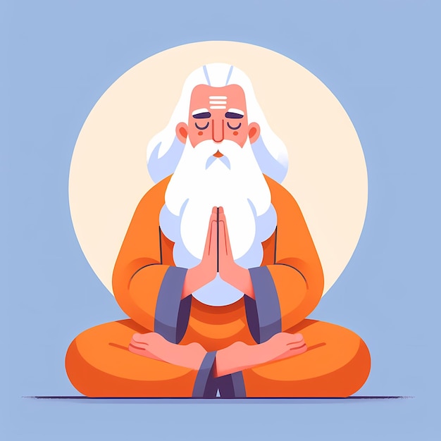 Ilustración para Guru Purnima en estilo plano