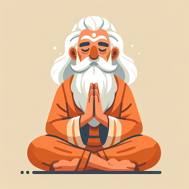 Ilustración para Guru Purnima en estilo plano