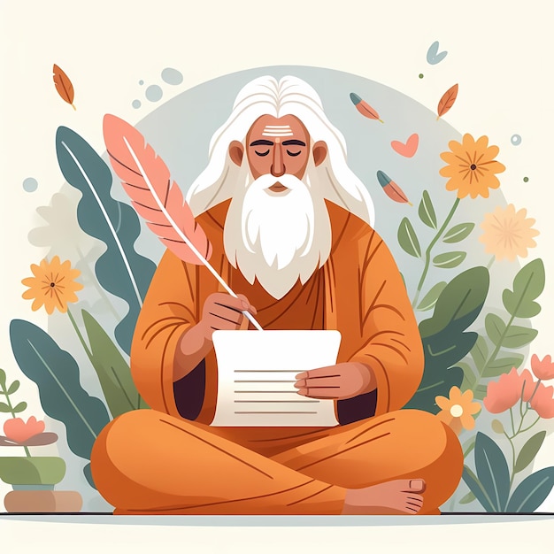 Ilustración para Guru Purnima en estilo plano