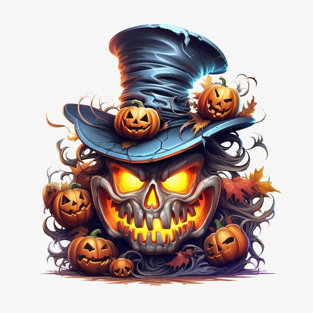 Ilustración de Halloween aislada en blanco