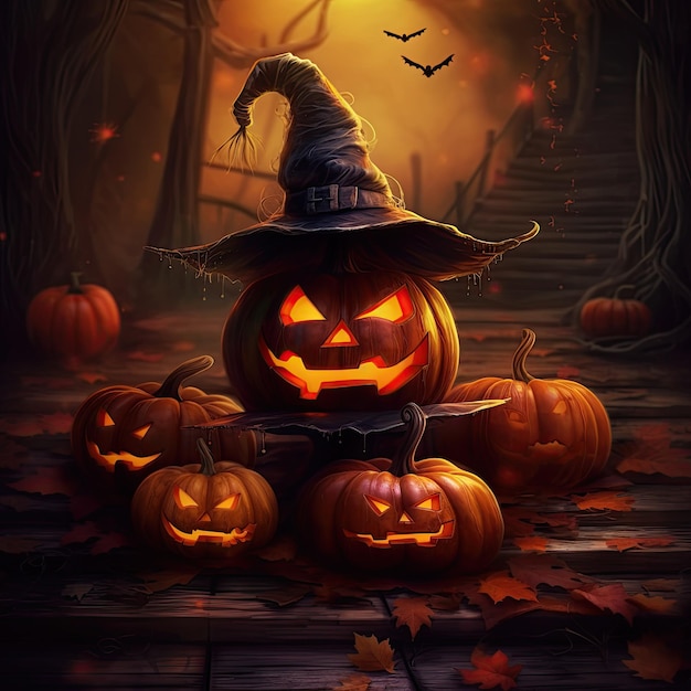 Una ilustración de Halloween generada por IA