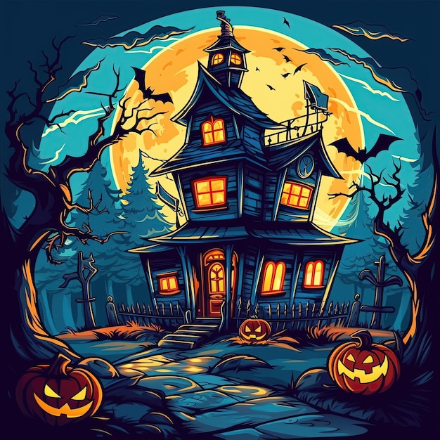 Una ilustración de Halloween generada por IA