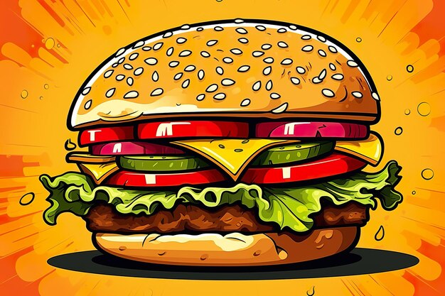 Ilustración de una hamburguesa.