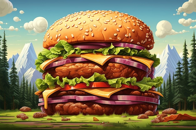 Ilustración de la hamburguesa