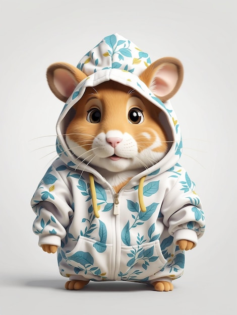 Ilustración de un hámster lindo con una chaqueta adorable 19