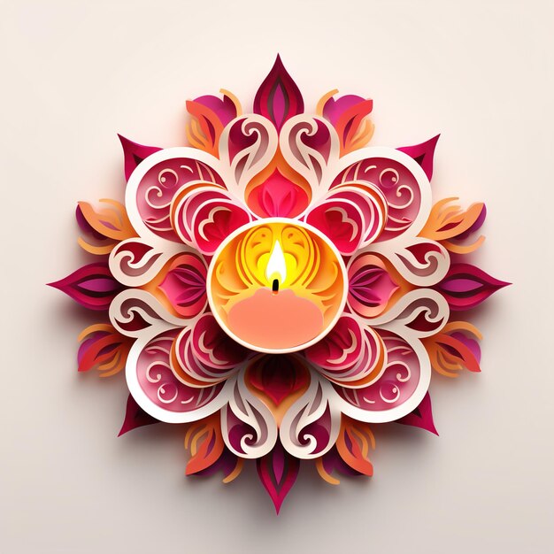 Ilustración de Happy Diwali de Burning Diya en Happy Diwali Celebración de Diwali Festival de luces con fondo