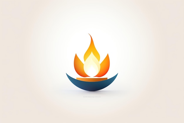 Ilustración de Happy Diwali Burning Diya Una pequeña lámpara de aceite en forma de copa hecha de arcilla Generative Ai