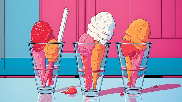 Ilustración de helado diseño de fondo vibraciones de verano hielo fresco