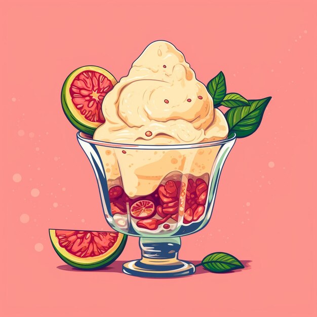 Foto ilustración de un helado de guayaba