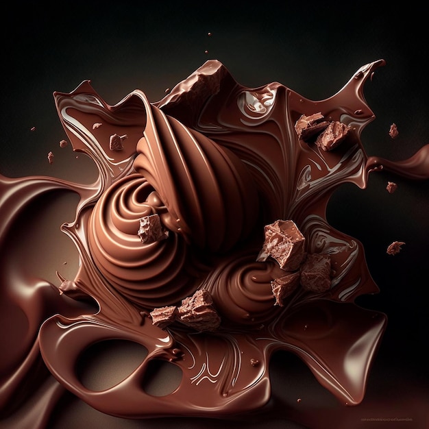 Ilustración de una hermosa fuente de chocolate