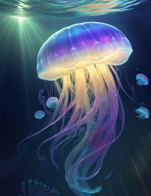 Ilustración de hermosas medusas