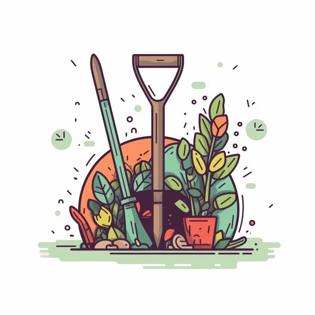 Foto ilustración de herramientas de jardín