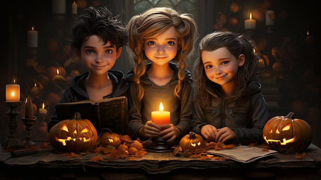 Ilustración de hocus pocus de halloween