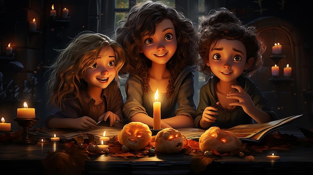 Ilustración de hocus pocus de halloween