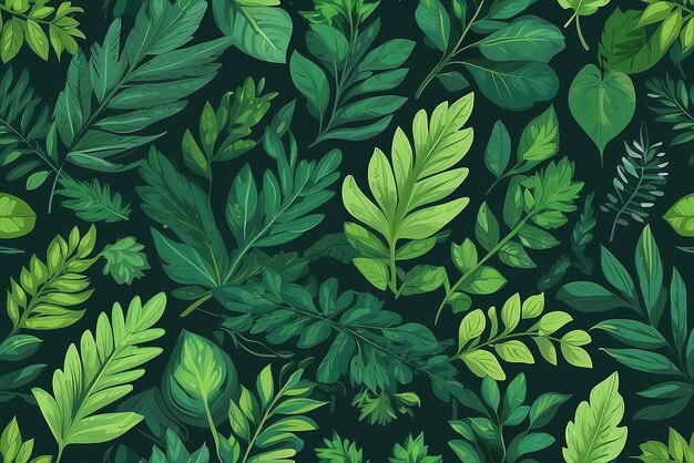 Ilustración de hojas de plantas de árboles de naturaleza de vegetación Vector de vegetación de naturaleza