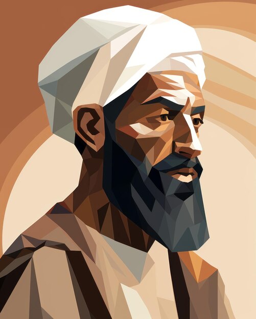 Foto una ilustración de un hombre con barba y turbante