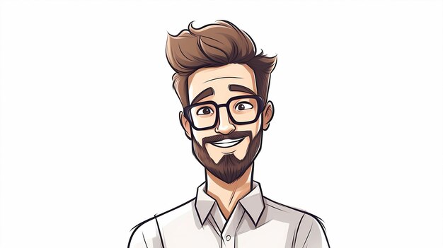 Ilustración de un hombre con gafas