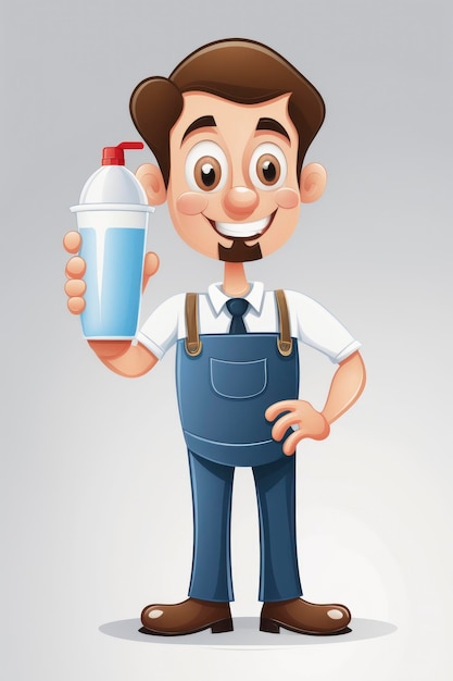 Ilustración del hombre de la leche