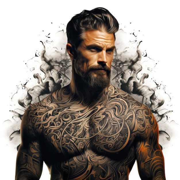 ilustración de hombre de tatuaje