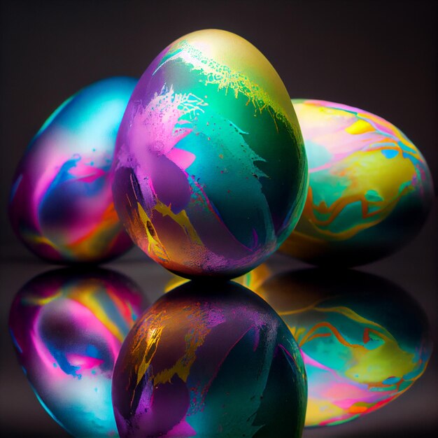 Foto ilustración de huevo de pascua elegante de lujo ia generativa