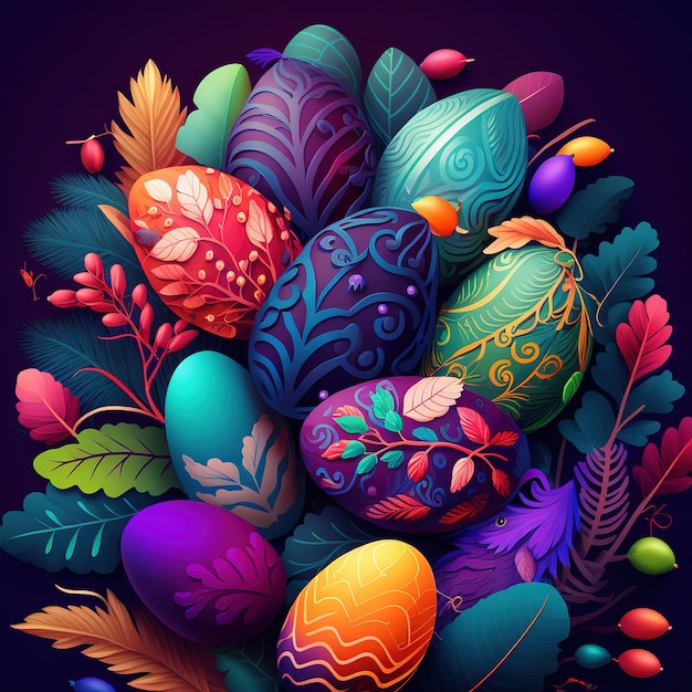 ilustración de huevos de pascua