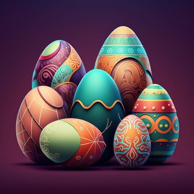 ilustración de huevos de pascua