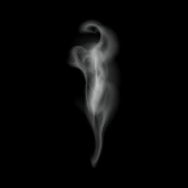 Ilustración del humo o el vapor de un cigarrillo de una taza caliente de café o comida